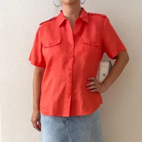 Vintage Short Sleeve Linen Shirt - Deadstock