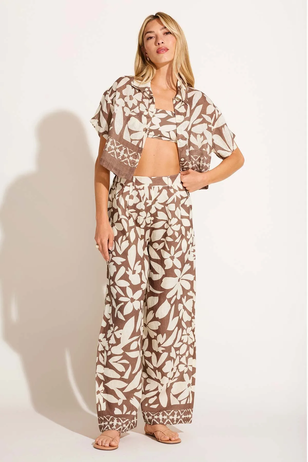 VITAMIN A Hana Printed Cropped Shirt