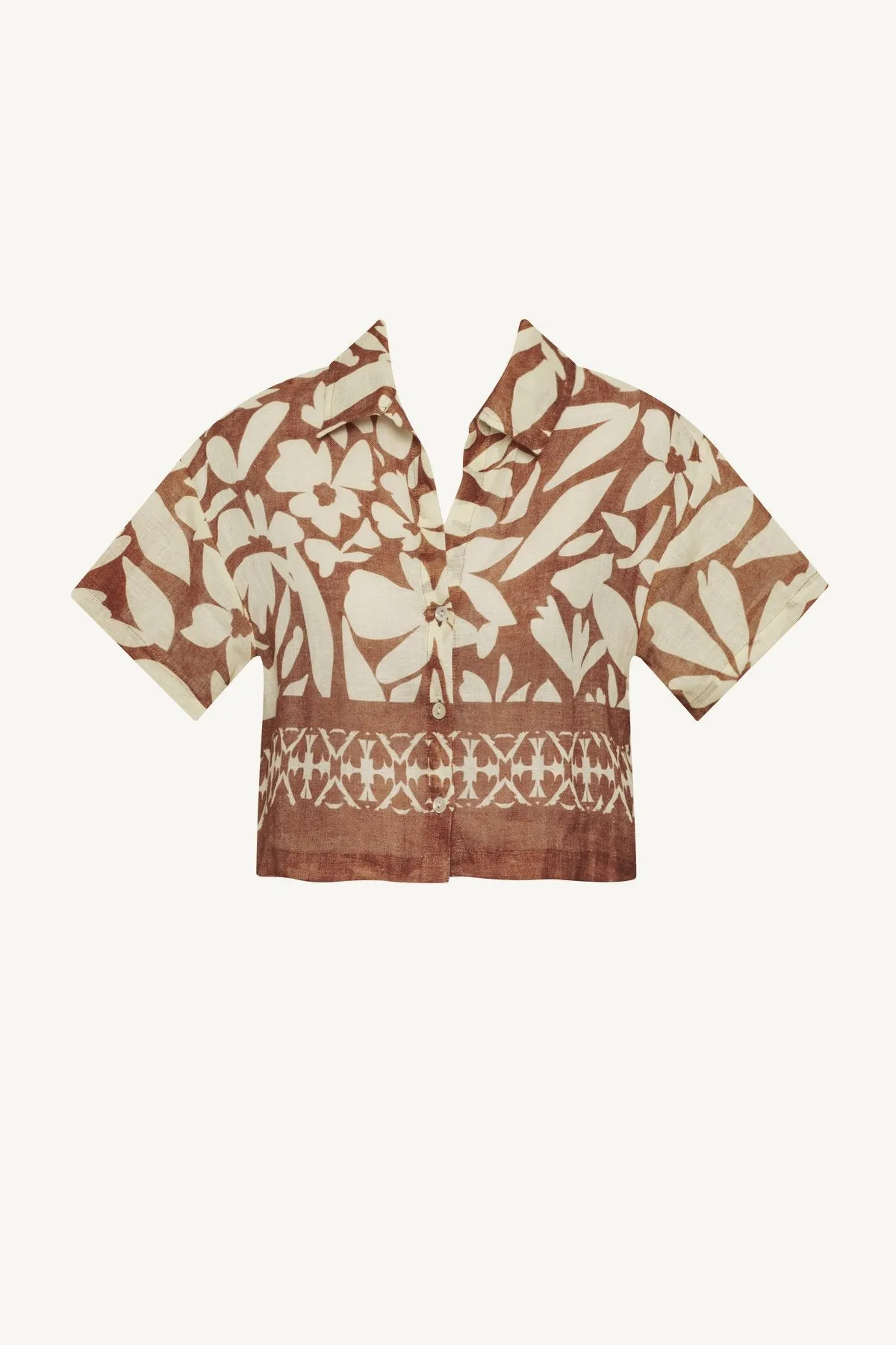 VITAMIN A Hana Printed Cropped Shirt