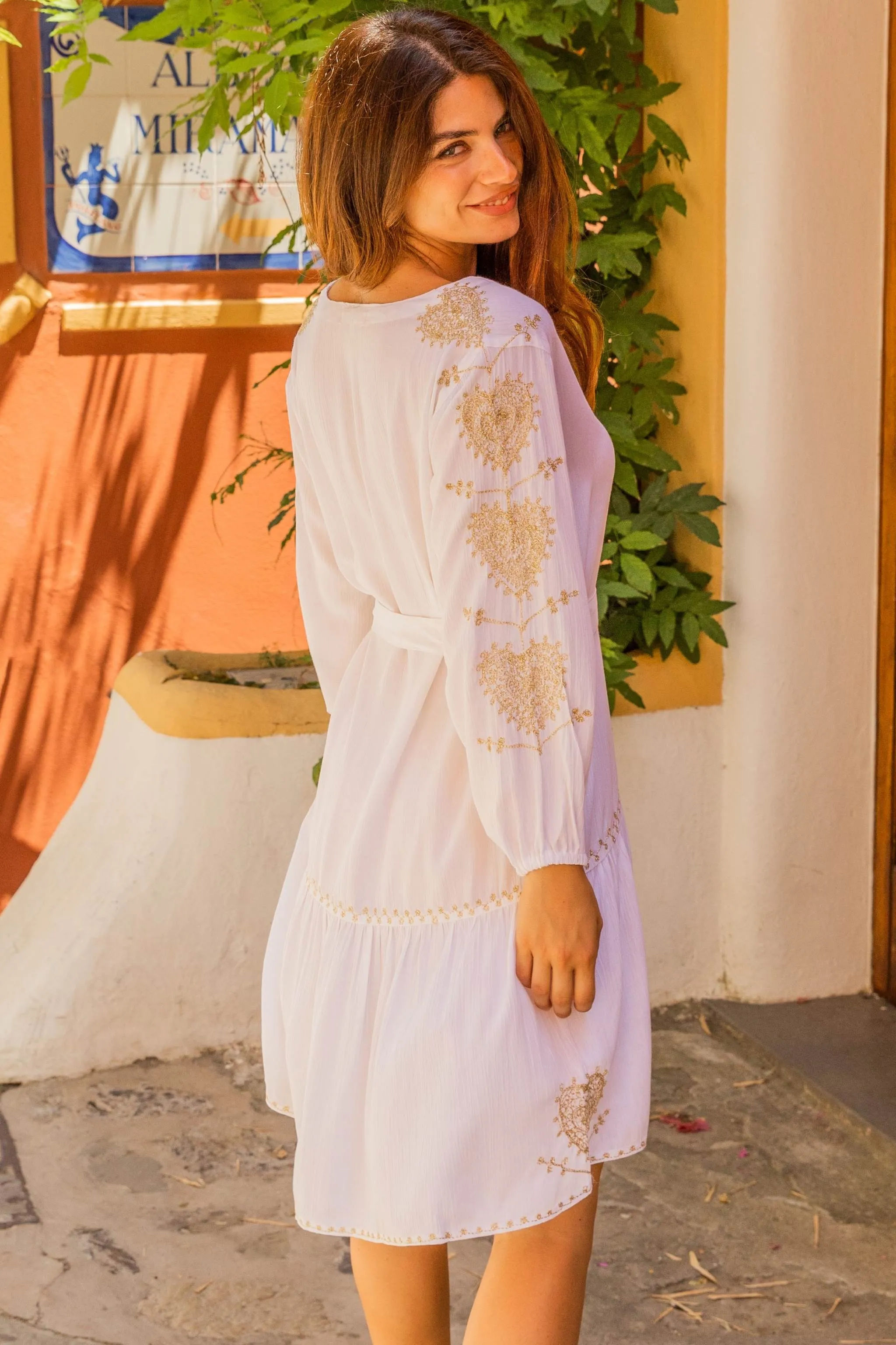 White Gold Plus Size Beach Dress