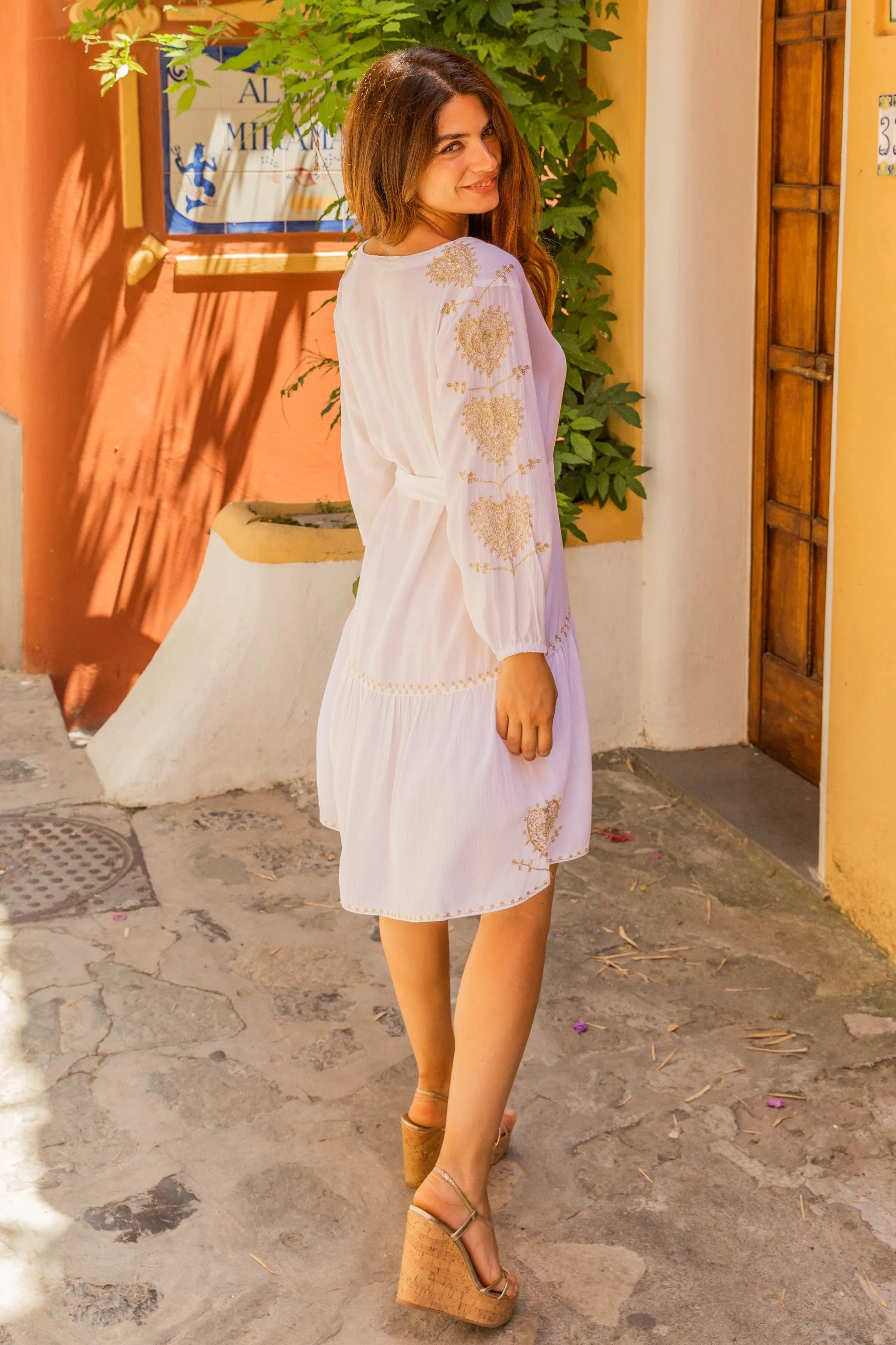 White Gold Plus Size Beach Dress