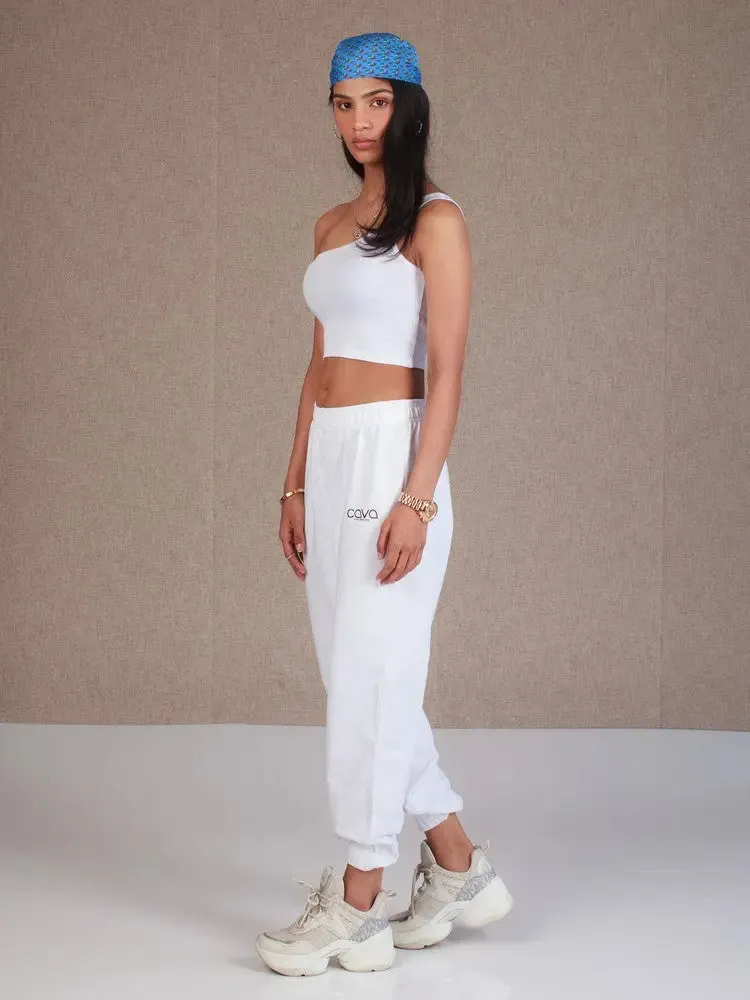 White Monogram Jogger