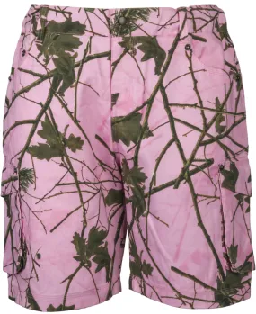 WOMEN'S PINK FOREST CAMO CARSON CARGO SHORTS