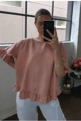 Worthier - Luxe Linen Top Blush