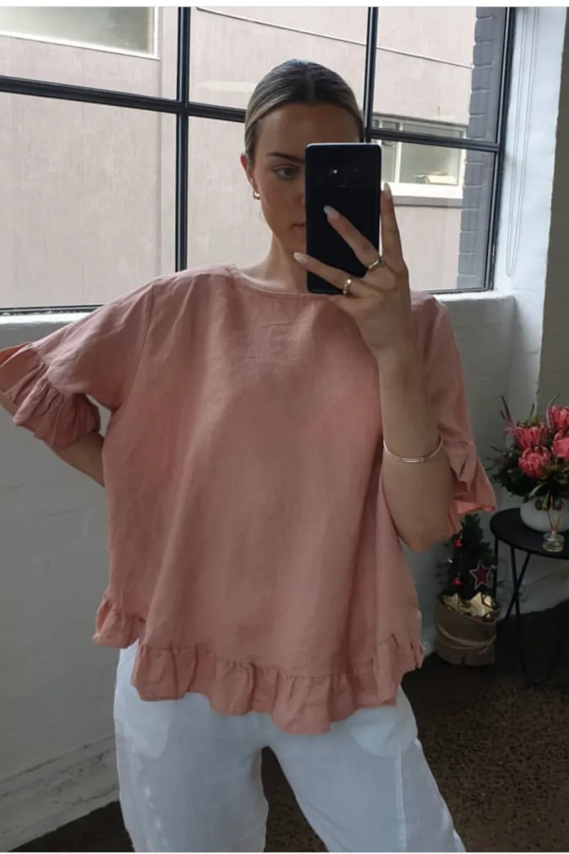 Worthier - Luxe Linen Top Blush