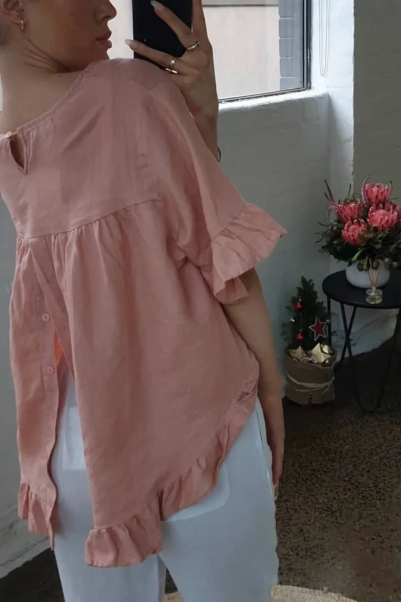 Worthier - Luxe Linen Top Blush